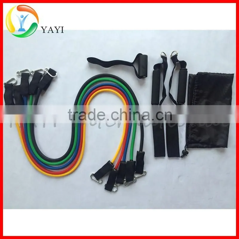 Wholesale 11 Piece Resistance Band Set with Exercise Tubes