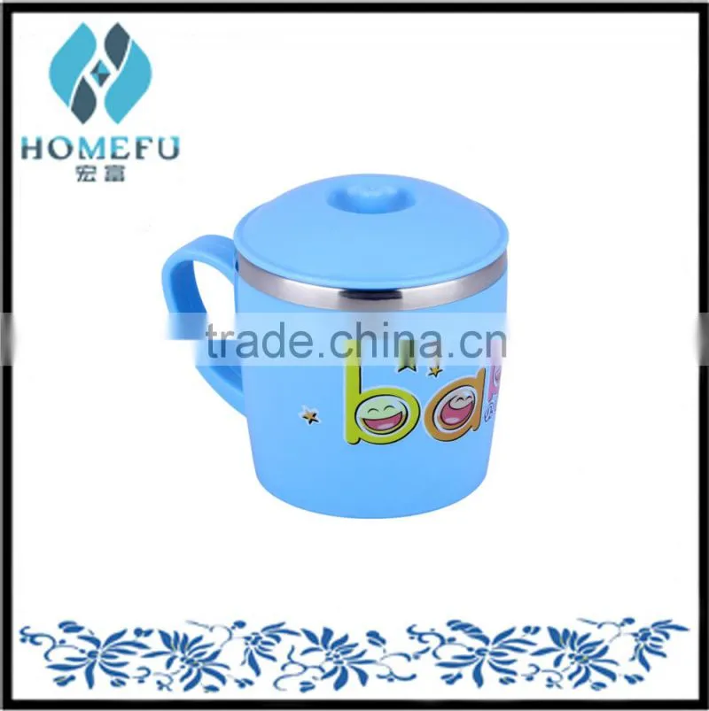 2015 kids water bottle mugs cup double wall stainless promotional