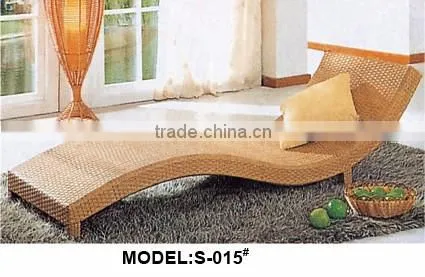 Outdoor rattan pool sunbed or beach bed