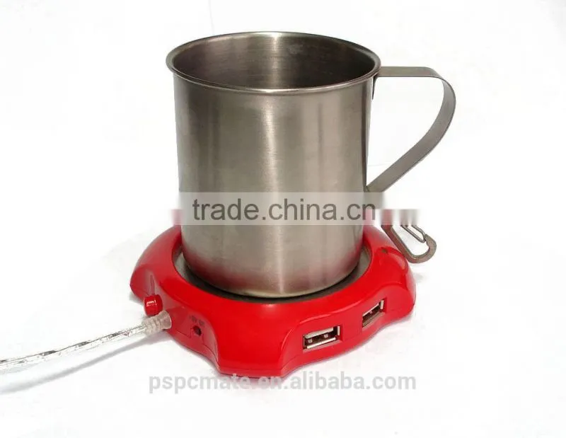 USB Mug Coffee Tea Cup Warmer Heater with 4 Hubs