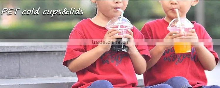 450ml, 500ml, 16oz transparent Plastic cup with straw and lid
