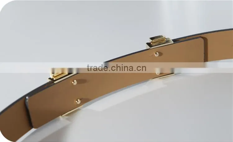 2016 fashion stylish wide size PU woman dress belt with two buckle