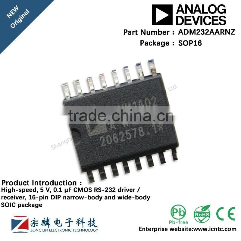 Genuine original ADM232AARNZ SOP16 SOP16 ADM232 RS-232 Transceiver