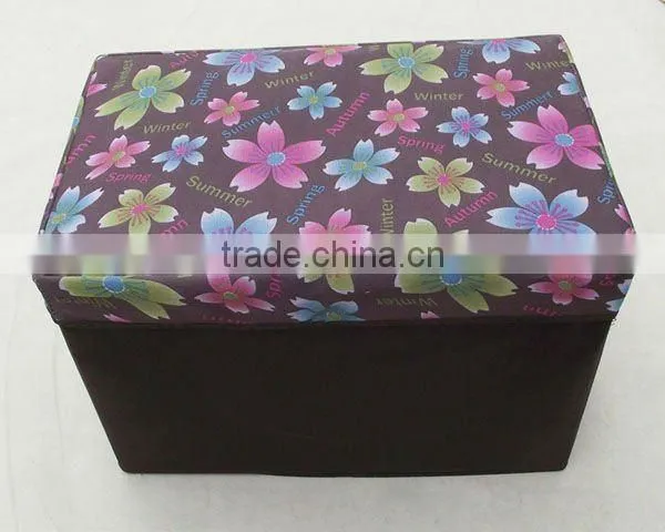 Multi-function Rectangle Folded Leahter Storage Box Stool