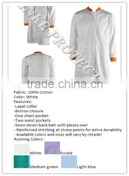 Cotton flame retardant kitchen chef coat
