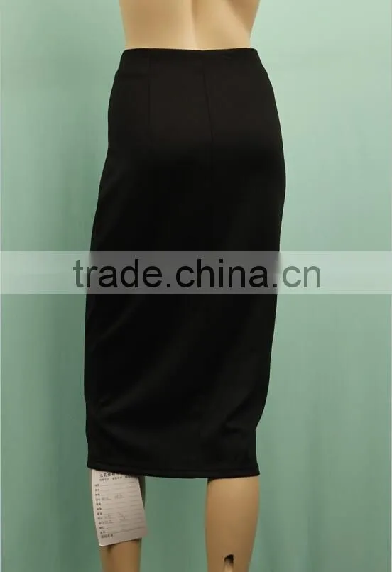 Black white stripe business lady tight fitted pencil skirt latest formal skirt