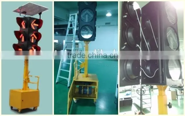 Hot sale kutuo mobile solar traffic light 300mm solar portable and temporary lighting traffic signal light