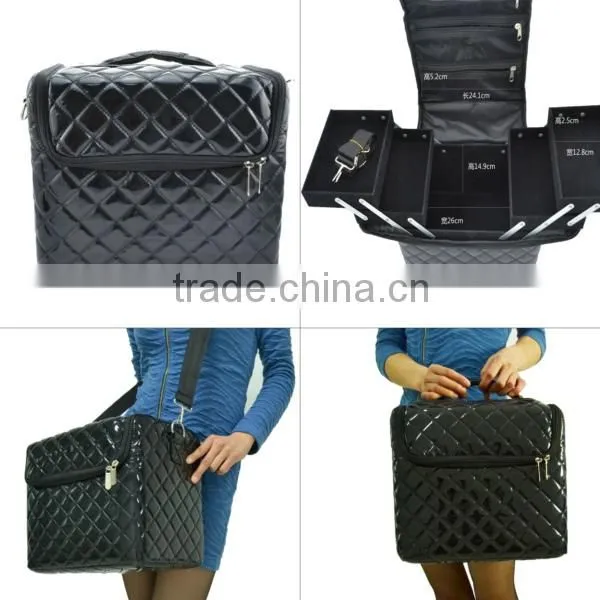 Fashion professional PU cosmetic train bag & case