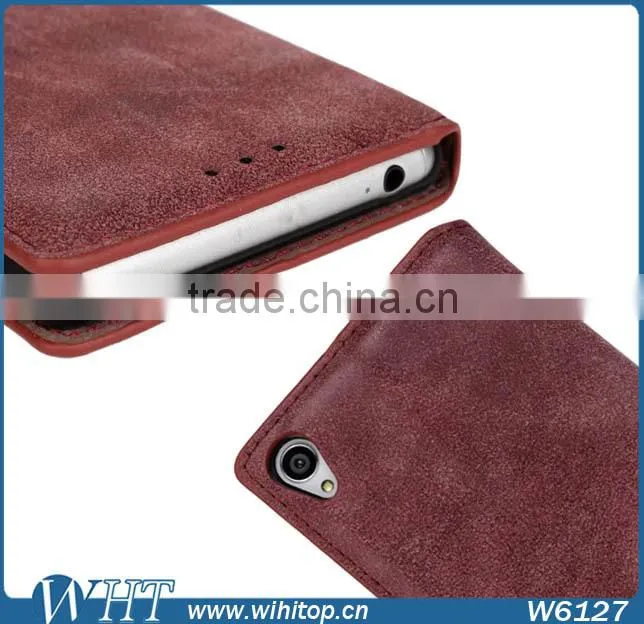 Factory Wholesale Retro Wallet Style for Sony Xperia Z3 Case Leather Cover