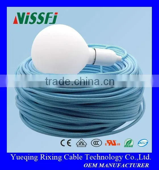 2*0.75mm2 colored lighting textile cable,textile braided cable