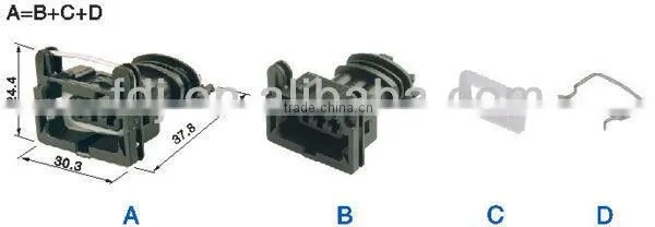 Auto 3 way electrical female Waterproof Connectors 3 pin connector waterproof