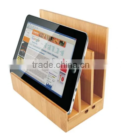 Universal desktop multi wooden bamboo cell mobile phone charging station for tablet