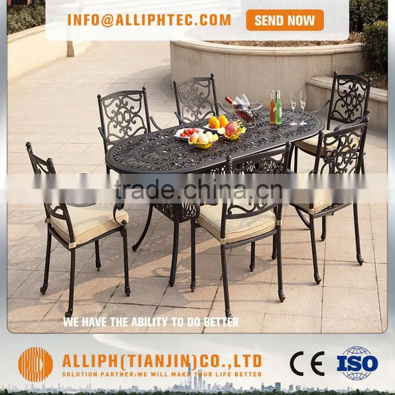 Durable Easy Installation Cast Aluminum Dining Set Outdoor Garden Furniture