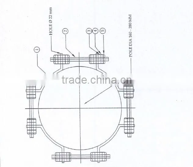 hot dip galvanized steel pole clamp for pole line hardware