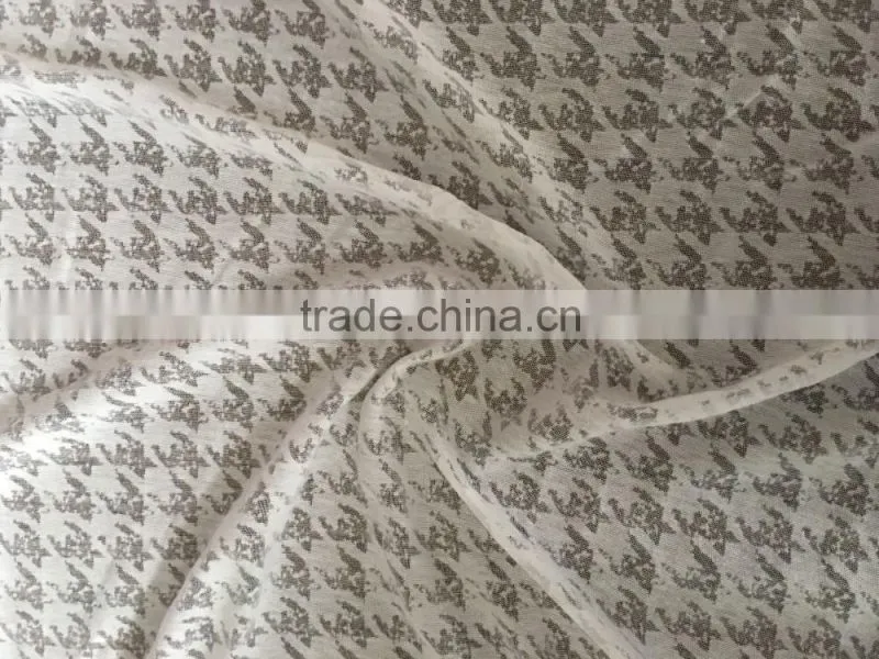 60%polyester 40%cotton CVC bird design knit burn-out jersey fabric for tank tops