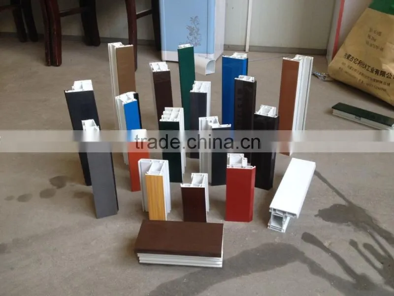 UPVC profile, PVC window profile for door & window, UV coating (blue white) PVC window profile