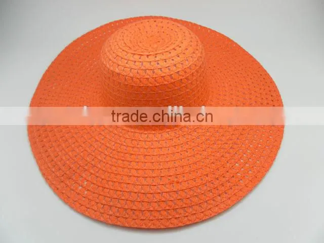 2015 made in china best quality lady white straw hat with black bands