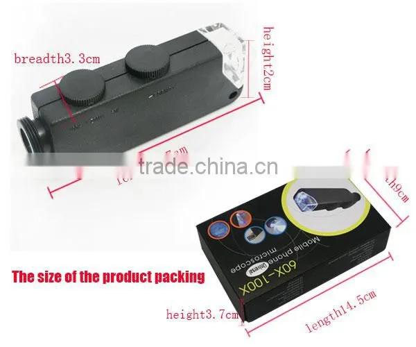 Wholesales 2014 Mini 60X -100X Magnifier Microscope lens for iPhone 4