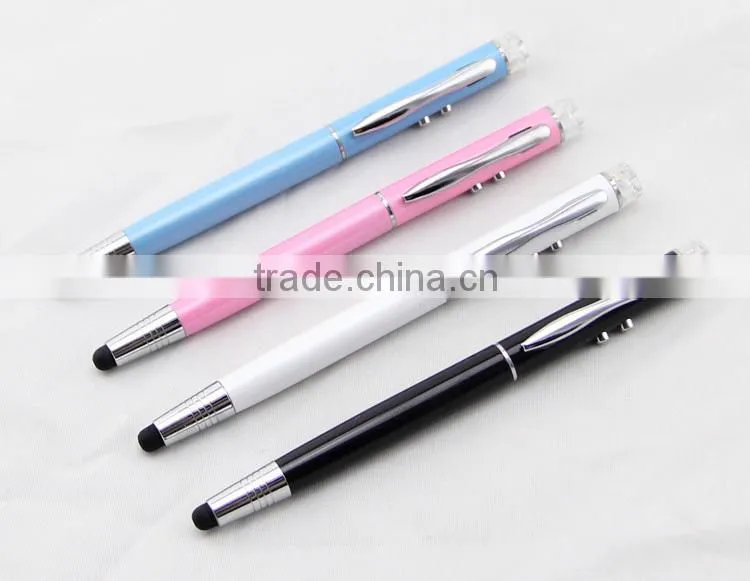 colorful 3 in 1multifunctional ball pen with led light