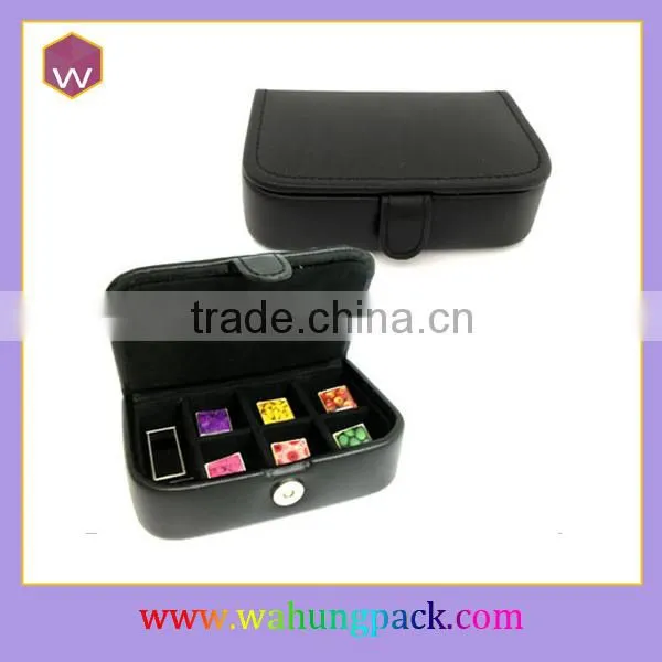 Black PU Leather Cufflink Storage Box Small Collection Box For Cufflinks Custom