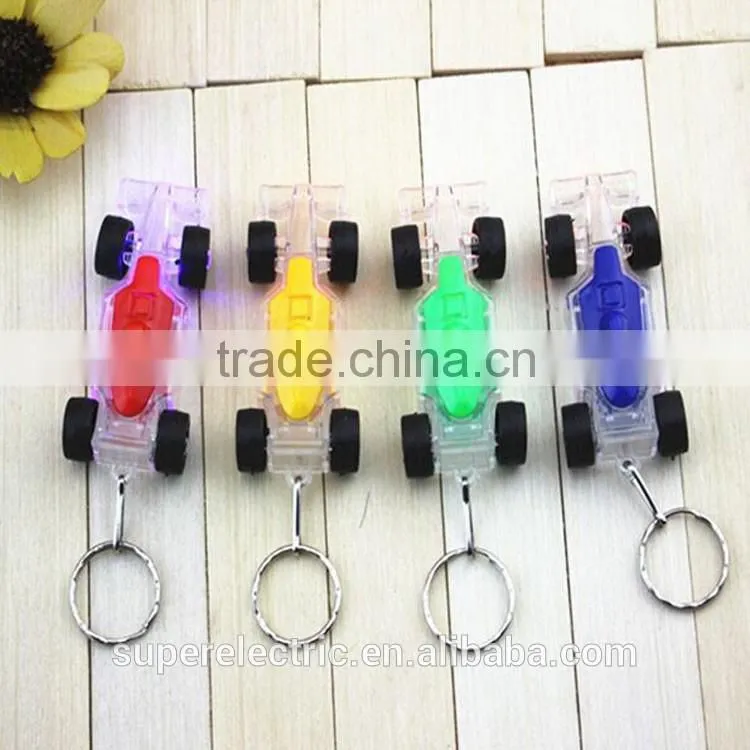 Professional design hot sale led key chain plastic custom led light keychain car shape