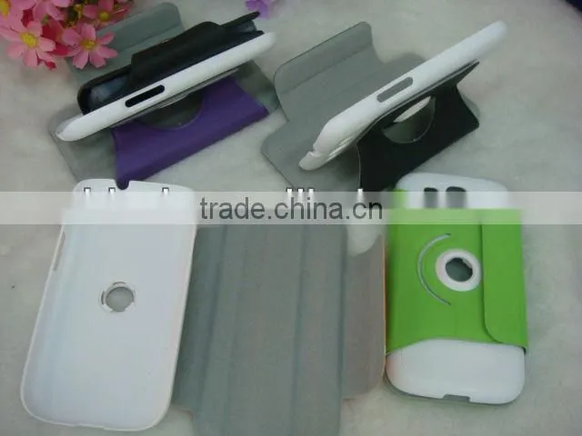 360 Degree Rotatable Leather Stand Case for Samsung I9300 Galaxy S III 3