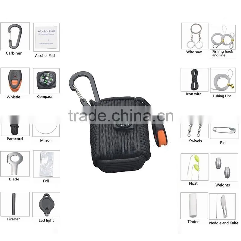 Paracord grenade survival kit, paracord grenade