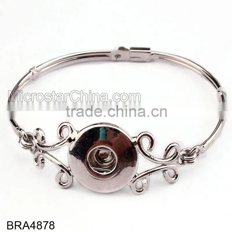 Hot New Products for 2015 Multichain Colorful Rope Custom Snap Button Bracelet