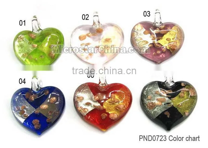 Multi-color Heart Shape Murano Glass Pendant