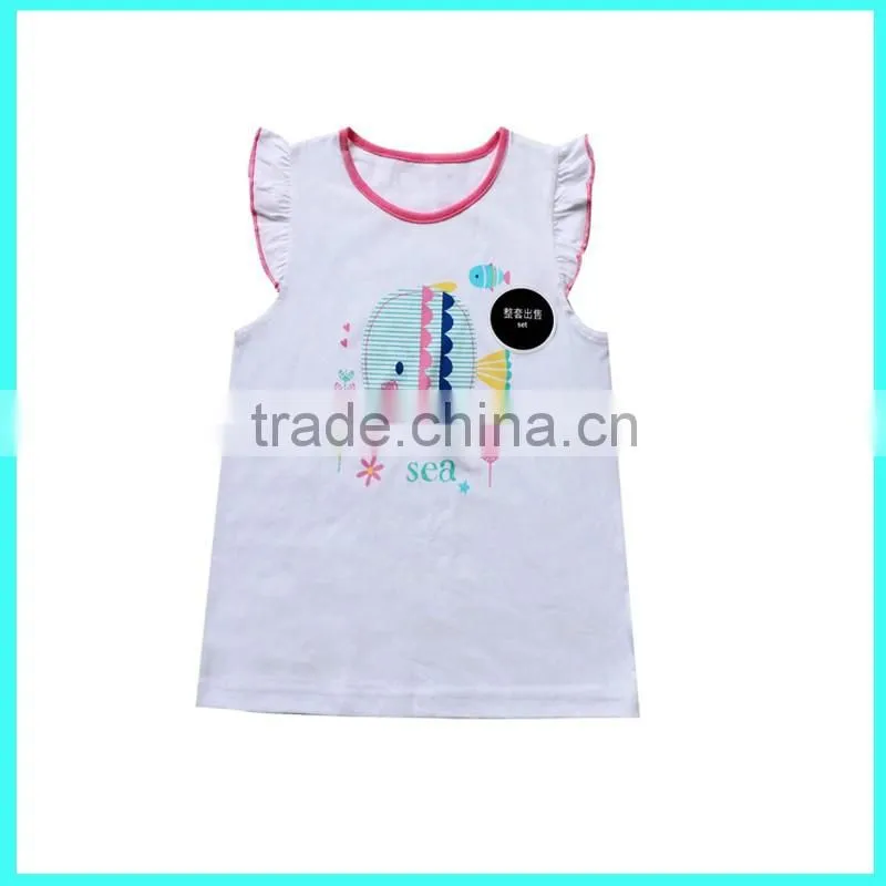 Wholesale high quality soft summer 2pcs 100 cotton baby clothing for girls