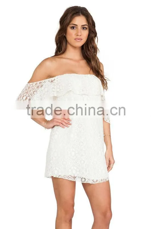 Women party dress Off the shoulder Sleeveless Boulee Lace Party Dress Sexy party dress
