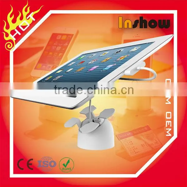 Retractable tablet retail display security stand alarm