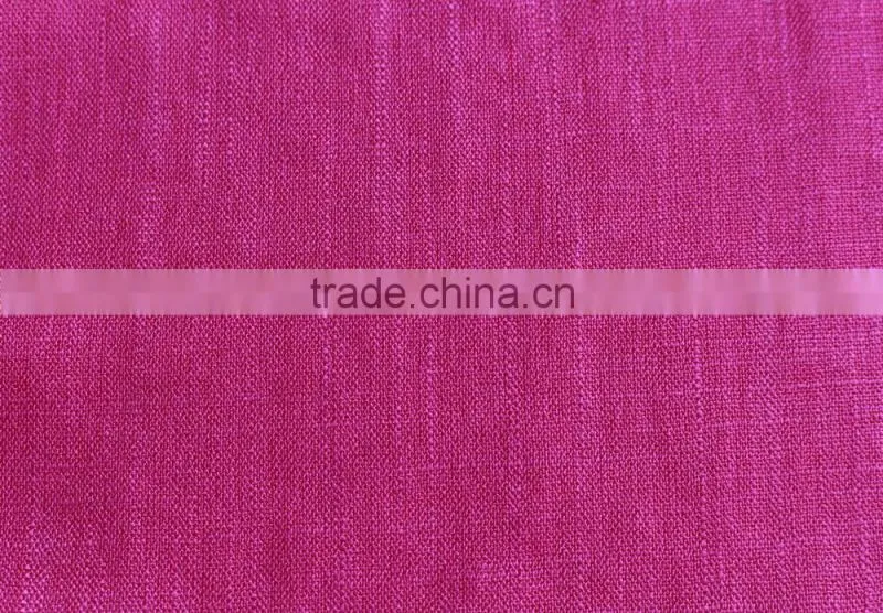 plain dyed solid color woven linenette blend nylon viscose fabric