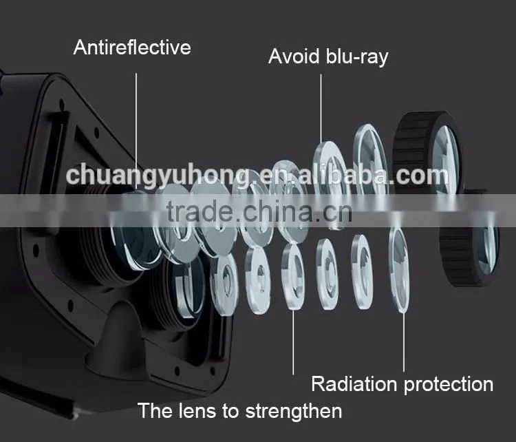Best Selling Cheap Virtual Reality Glasses VR Headset Big PMMA Lens 3D Video Games Open Sex Film Ajustable