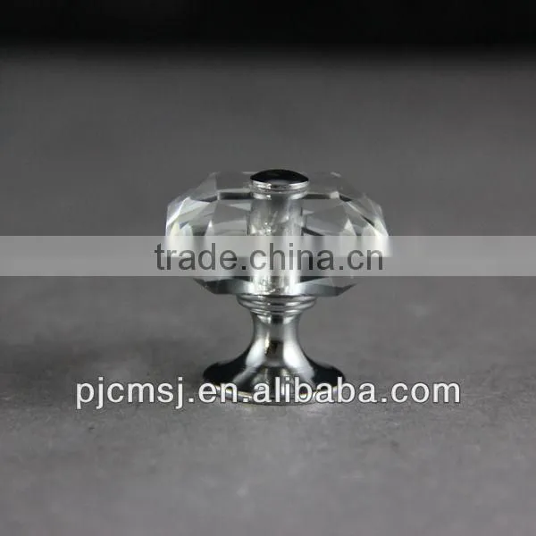 Crystal glass clear knop