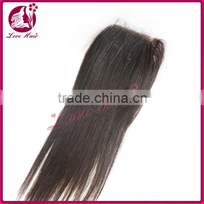 Hot selling 4*4 Silky Straight Wave Natural Black Lace Closure with Brazilian Virgin Hair