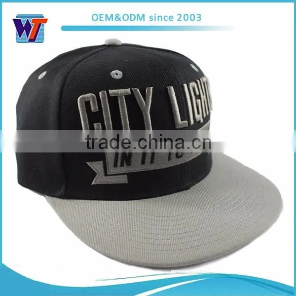 Design your own new product flat bill 6 panel snapback hat