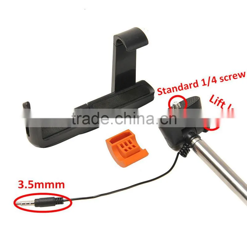 Selfie Stick Audio Cable Take Pole Handheld Self-Protrait Stick Wired Monopod for Samsung galaxy Note4 Charge free !!!