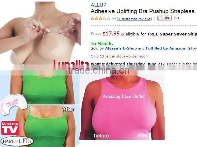 Wholesale ladies sexy breast uplift sin bra sexy girl massage breast nipple cover