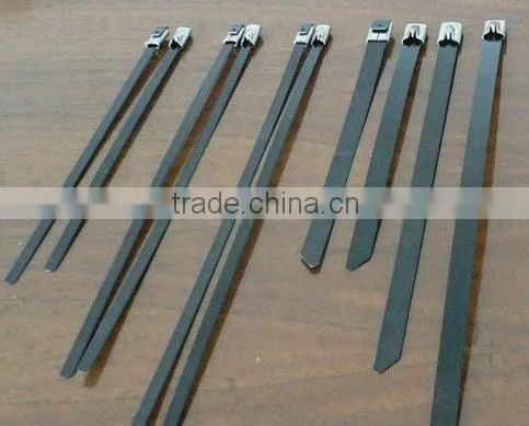 Supply chinl brand pvc coated stainless steel cable tie,304,ladder type,4.6*500 series(ISO9001 UL)