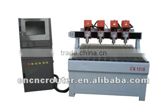 China CX-1315 Four Head Embossment making machine with stepper motor and 1.5kw spindle ball screw