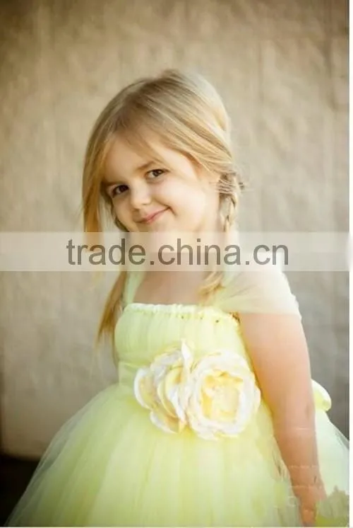 2015 New Arrival Baby Tutu Dress Maxi Light Yellow Baby Tutu Dress