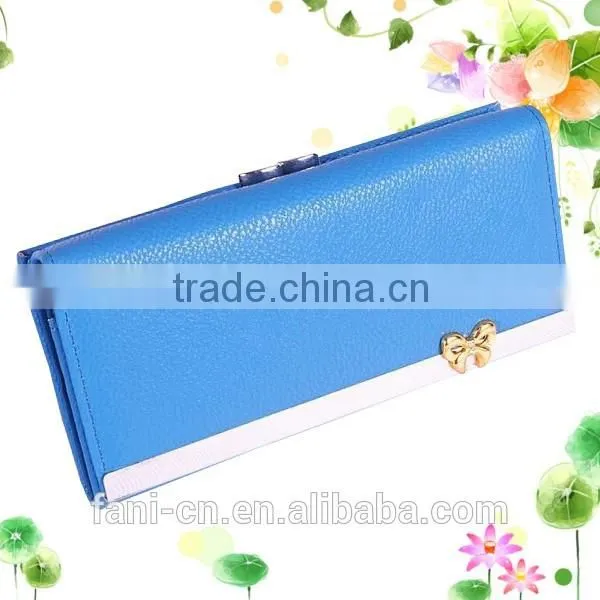 Fashional appearance non leather PU wallet can with custom logo emboss for women