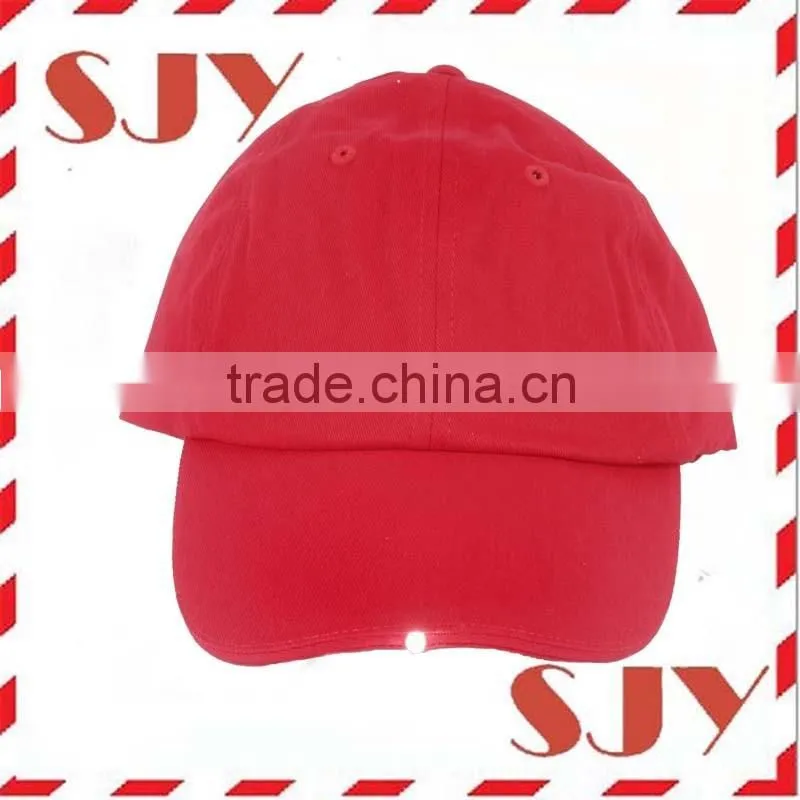 Low profile light weight cotton flashing led light baseball cap