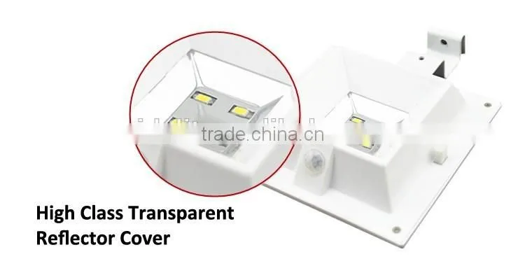SL-4LFL 4led white square IP65 PIR sensor solar light for garden