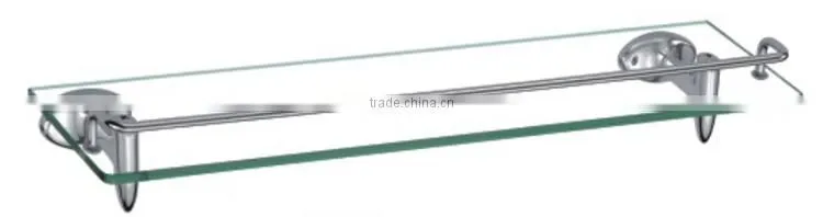 wholesale clear glass single tier zinc alloy corner shelf