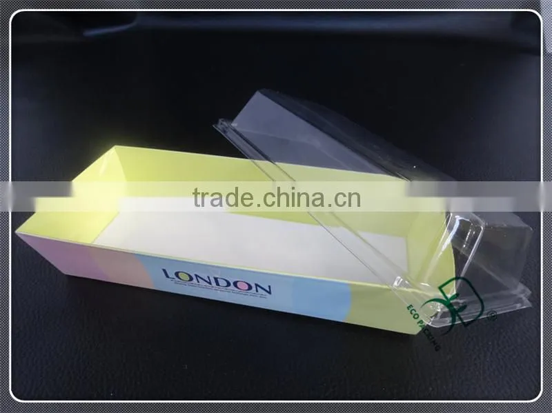 Simple design disposable kraft paper & plastic box for cupcake