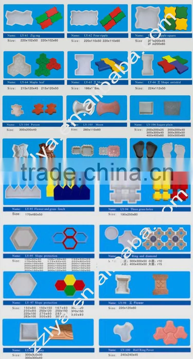 2016 hot selling flaster decorative plastic circles lya pvc paver moulds