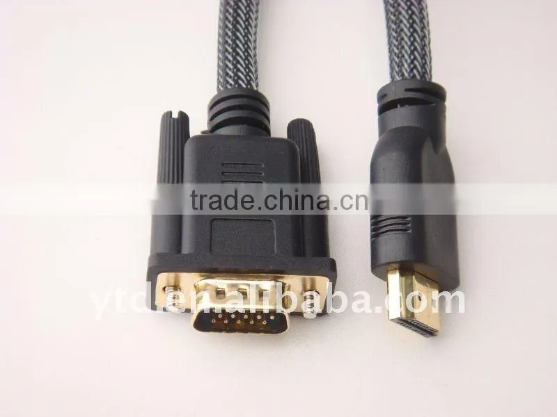 white color 5FT Gold 1080P vga to mini din cable