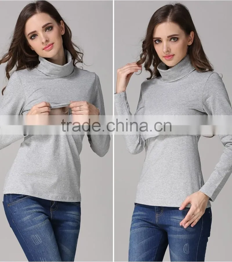 Autumn and winter Turtleneck Nursing Tops for Pregnant Women